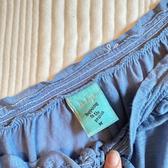 Women's off-the-shoulder cornflower blue top - Picture 5 of 6